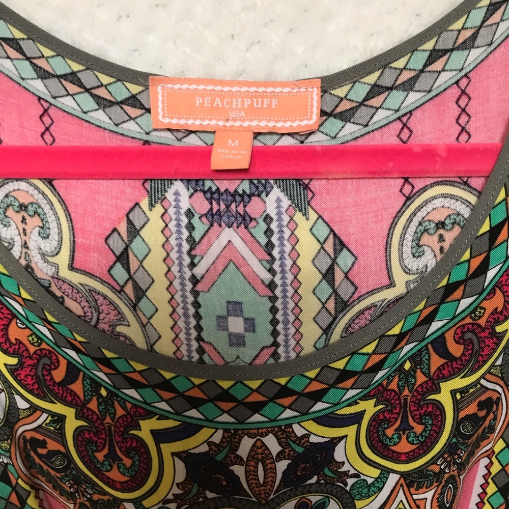 Pink Aztec pattern high low dress - Picture 8 of 8